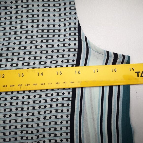 NWT Anne Taylor Loft Ladies Size XS Sleeveless Teal Black Mint Off White Blouse - Picture 7 of 8